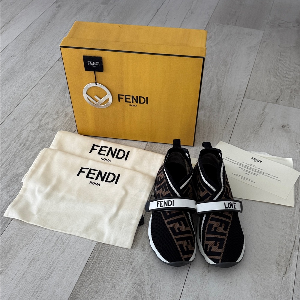 Fendi Black and Brown Love Sneakers
